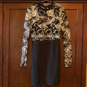 Black and white lace dress